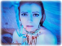 Free bondage photo Scarlett Foxett bathroom, blood, horror, nipple clamps, nude, redhead